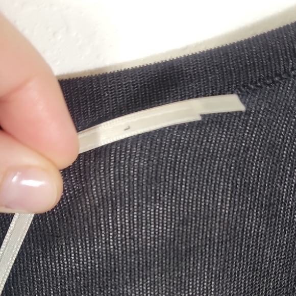 Leon Max Knit Sweater Dress Size L Black Silk Long Sleeve Ruffle Money Modest - Picture 7 of 16